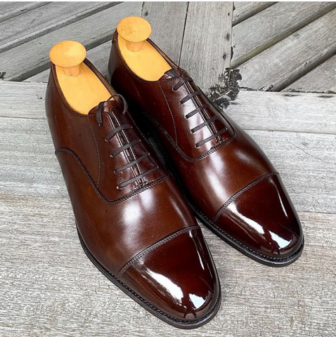Bridlen Shoes brown oxfords polished to a mirror shine Singapore by The Ghillie Brogue