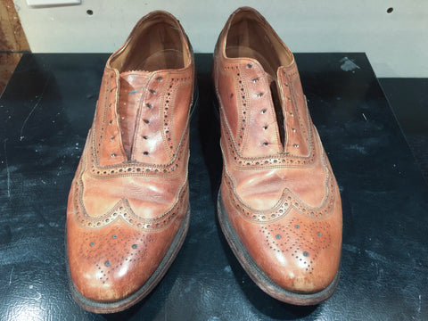 Before Picture of Vintage Florsheim Imperial Wingtips