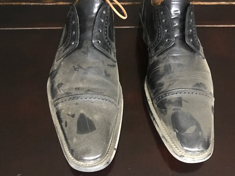 Before Cleaning Dirty Black Leather Nordstrom Derbies