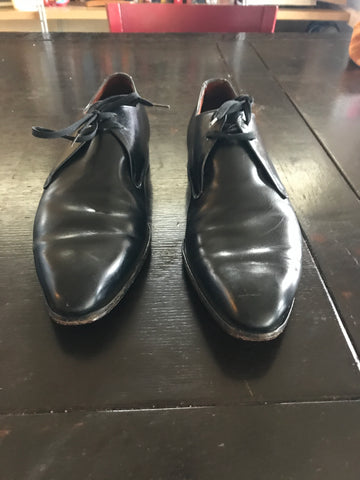 Before Picture Two-eyelet Black Crockett and Jones Derbies