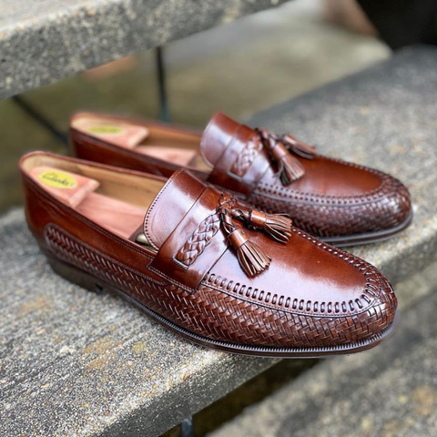 Magnanni Weave Tassel Loafers Cleaned and Restored by Cleaner Conditioner - Profile View