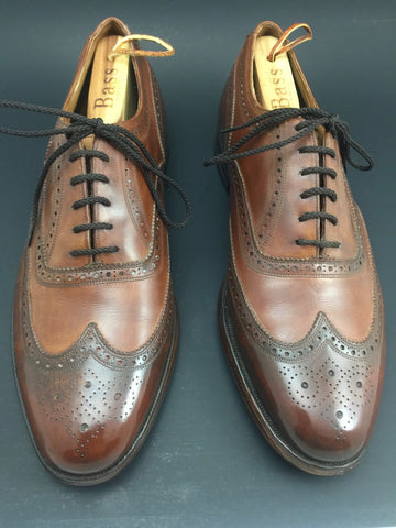 After Pure Polish Restoration - Both Shoes Top View Vintage Florsheim Imperial Wingtip Full-Brogue Oxfords