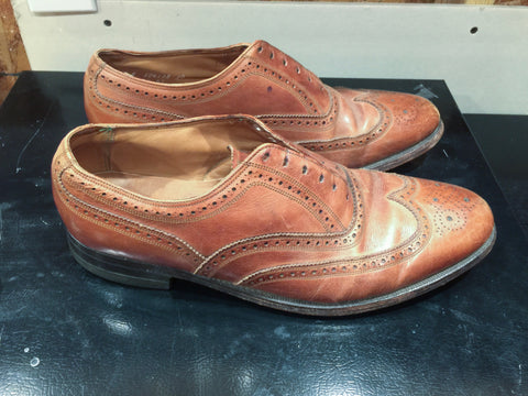 Before Picture - Right Side Profile of Vintage Florsheim Wingtip Full Brogue Oxfords
