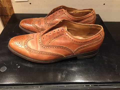 Before Picture - Side Profile of Vintage Florsheim Wingtip Full Brogue Oxfords