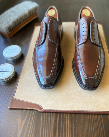 Restoring Santoni Dark Brown and Black Patina Leather Derbies