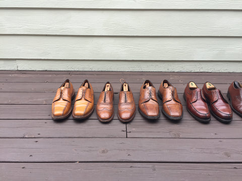Left-side of the shoe line-up