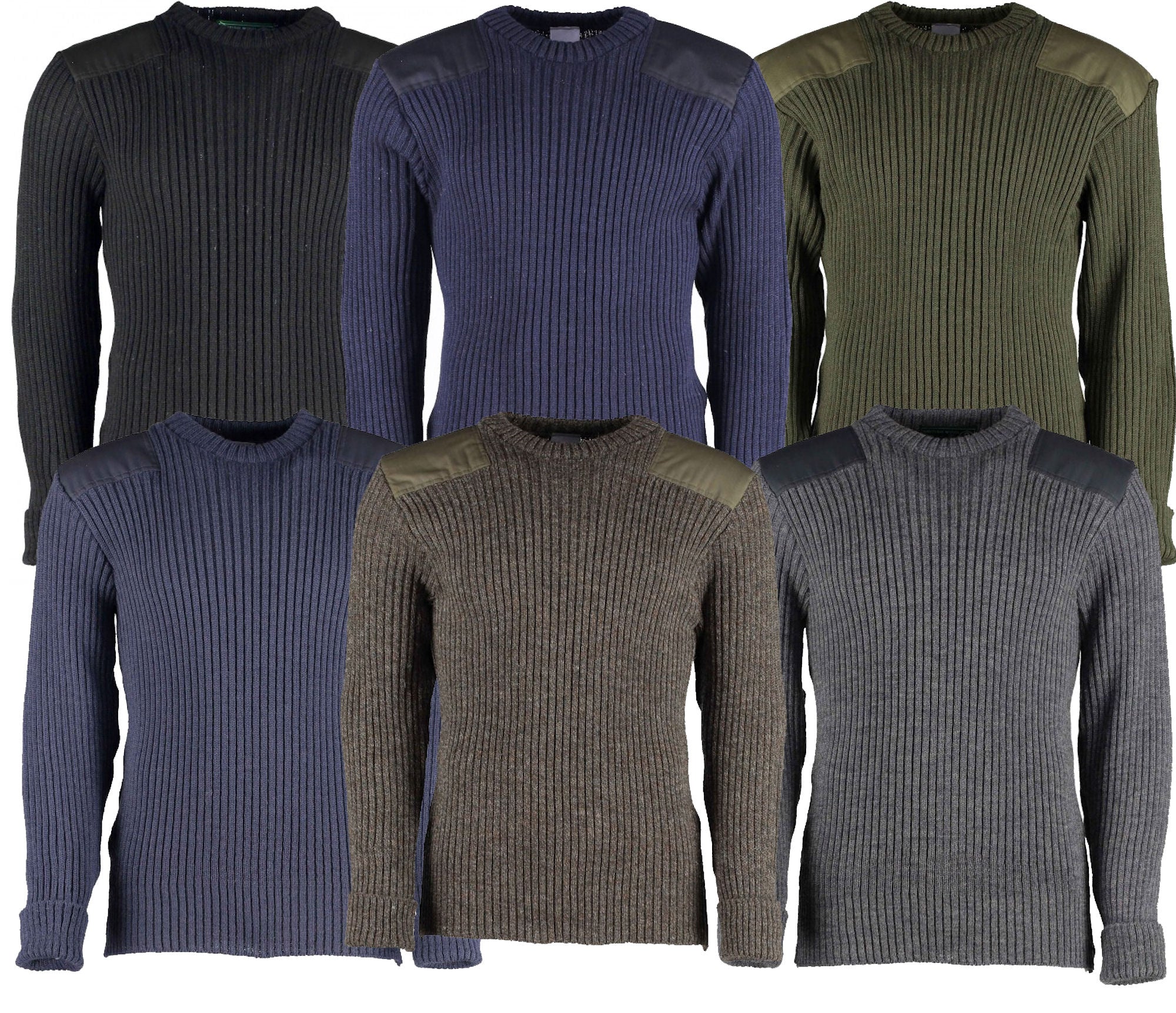 het kan verder schending British Commando Sweater Woolly Pully CREW Neck - Various Colors
