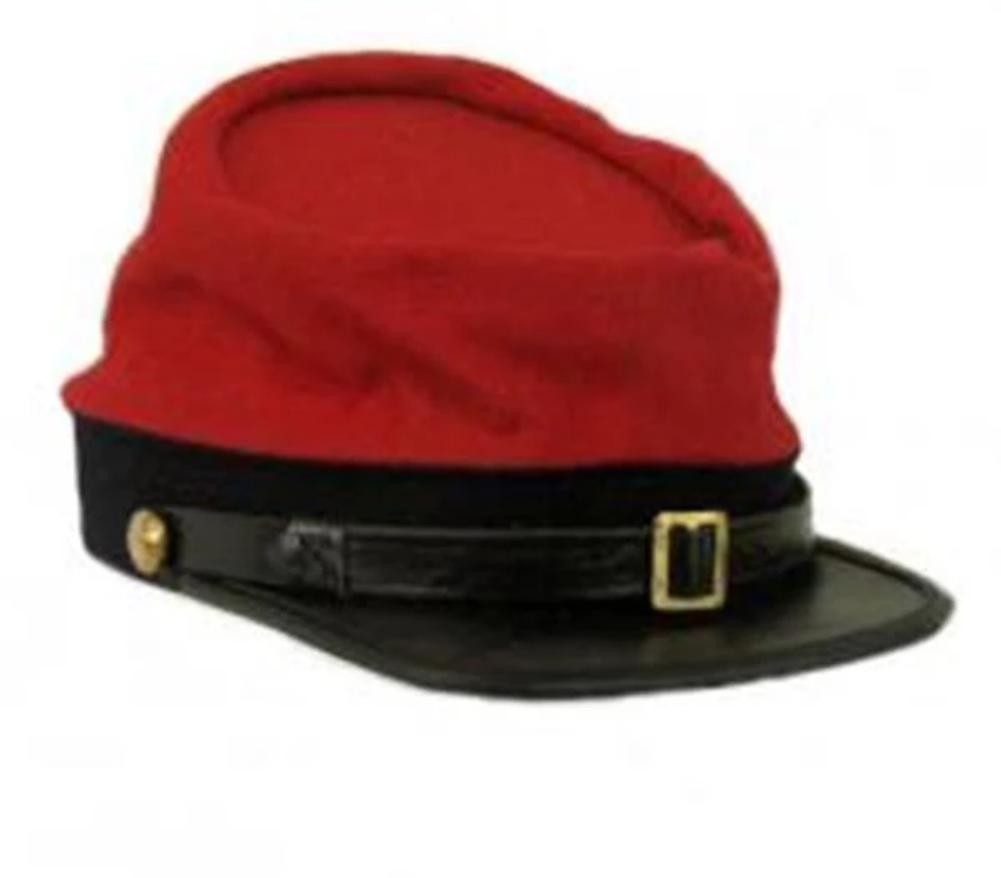 red kepi hat