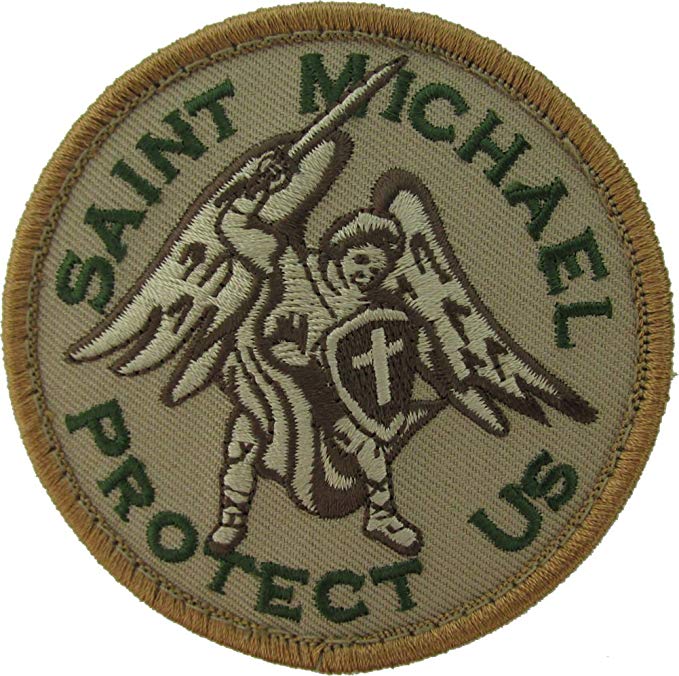 Saint Michael Protect Us Patch - St. Michael Circle Emblem Patch