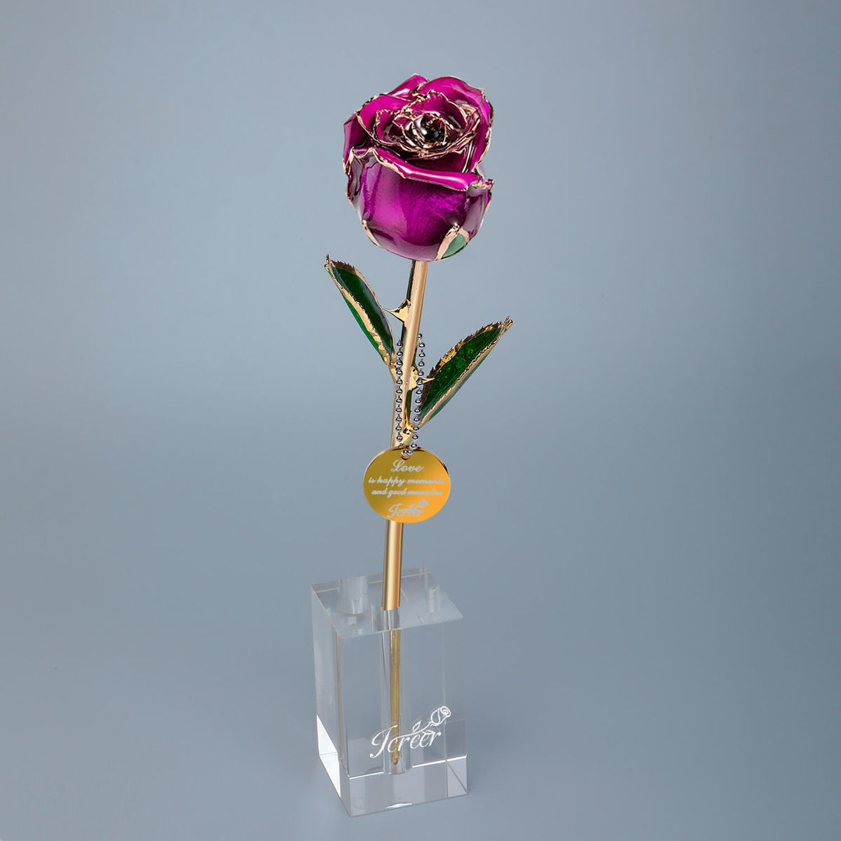 Best Gift for Her Purple 24K Gold Rose with Crystal
