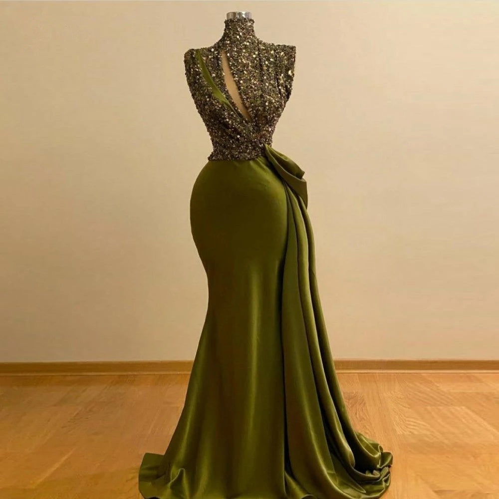 Olive Green Mermaid Evening Dresses 2021 Tanya Bridal 7312