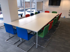 White Modular 16 Person Meeting Table