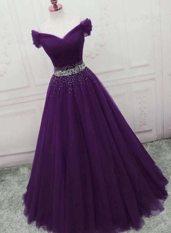 purple prom gown