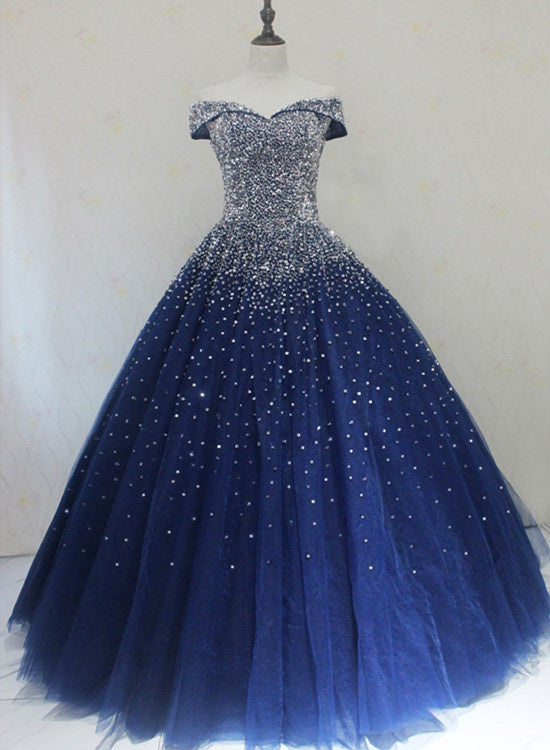 blue sparkle dress long