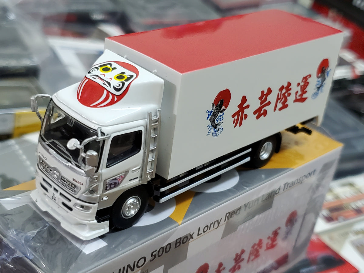 TINY 156 HINO 500 BOX LORRY Red Yun Land TRANSPORT TRUCK NEW HONG KONG CITY 1/76 