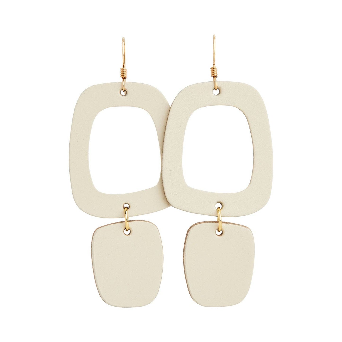 Ecru Maras Leather Earrings