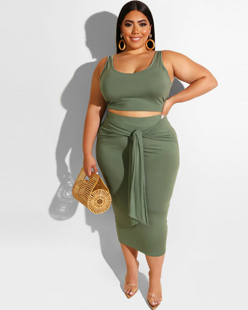 plus size skirt and top sets