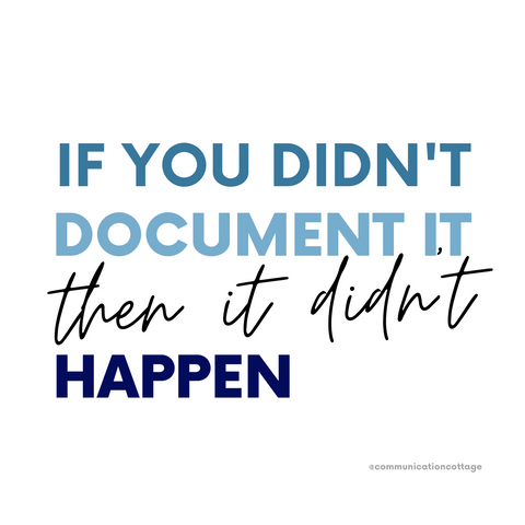 if you didn't document it then it didn't happen graphic