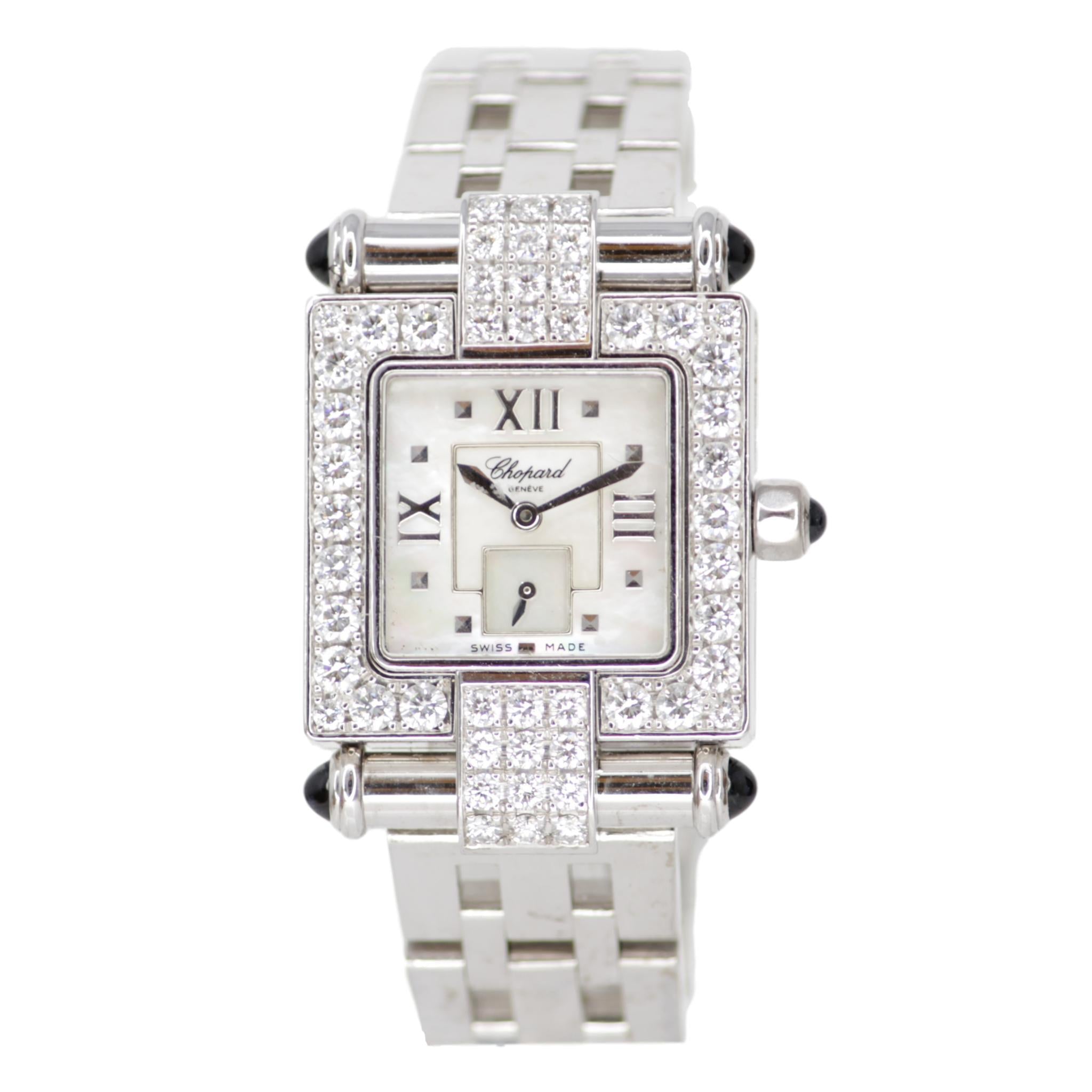 Chopard Imperiale Watch 18k White Gold with Diamond Bezel Metal Strap Square