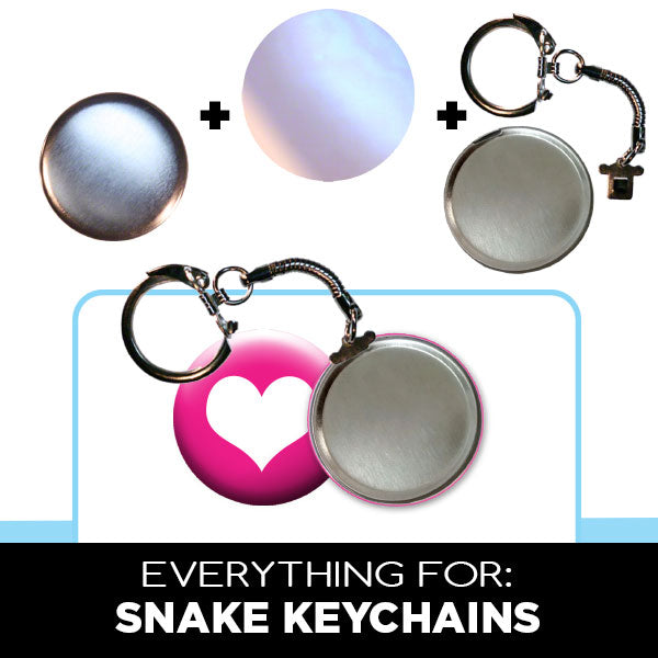 Snake Button Keychians, Button Making Parts & Supplies by People Power Press, 