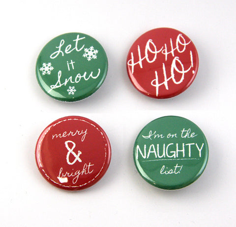 Custom Christmas Buttons, Holiday Buttons