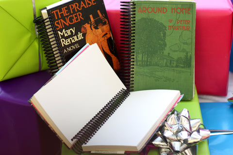 upcycled sketch books and recycled note books made from discarded library books