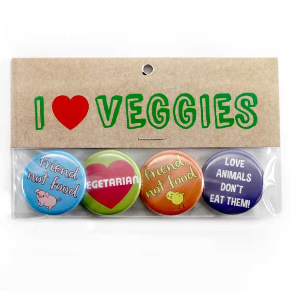 I Heart Veggies Button Pack from People Power Press