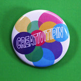 'Creativipin' word play pun pinback button