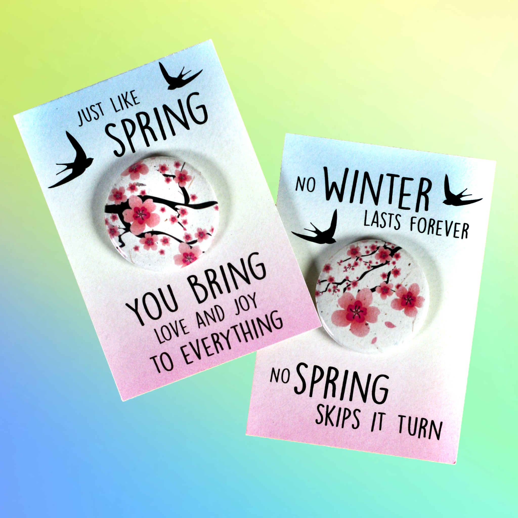 Sakura Cherry Blossom Pinback Button Card