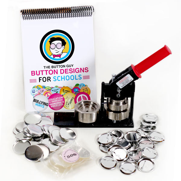 Button Maker School Kit, Standard Hand Press, Standard button making parts and supplies, Back to School, 