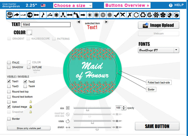 Design A Button in the Button Guy Online Button Designer