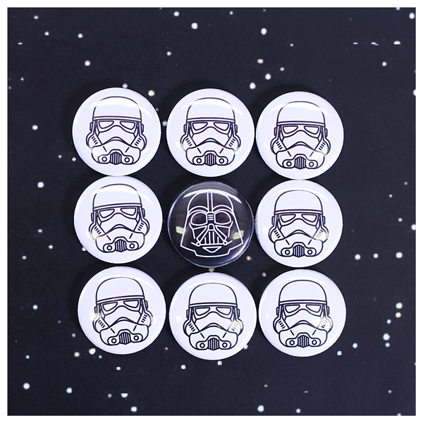 Starwars Darth Vader and Stormtrooper buttons