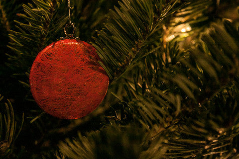 Christmas button ornament with Duralar