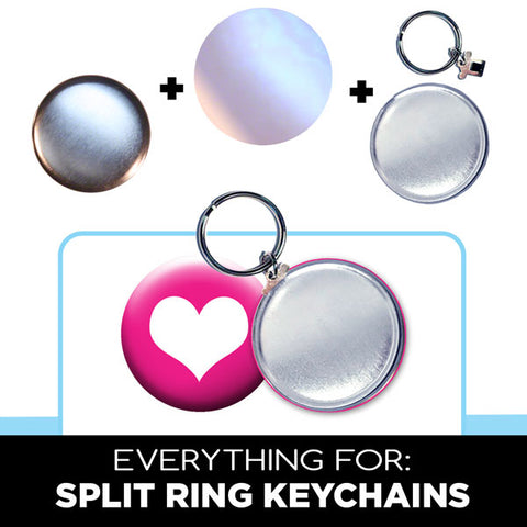 Split Ring Button Keychain, Button Making Parts & Supplies by People Power Press, 