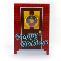 Holiday Button Greeting Cards, Happy Holiday's Wreath, Button Cards by People Power Press, 