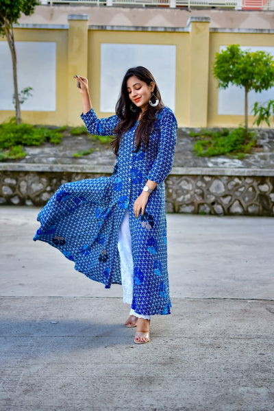 Blue kurta for women