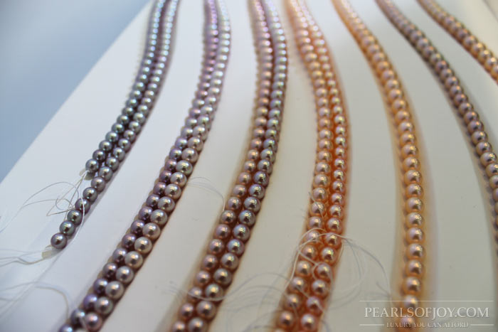 colorful metallic pearl strands