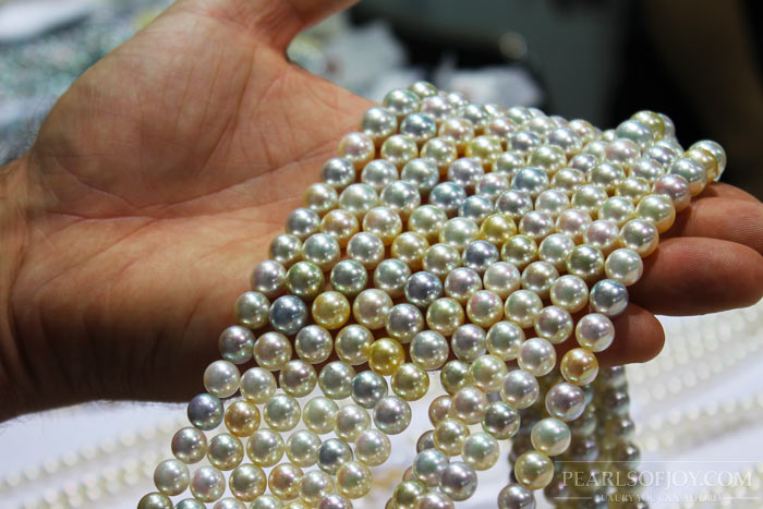 multi-colored pearl strands