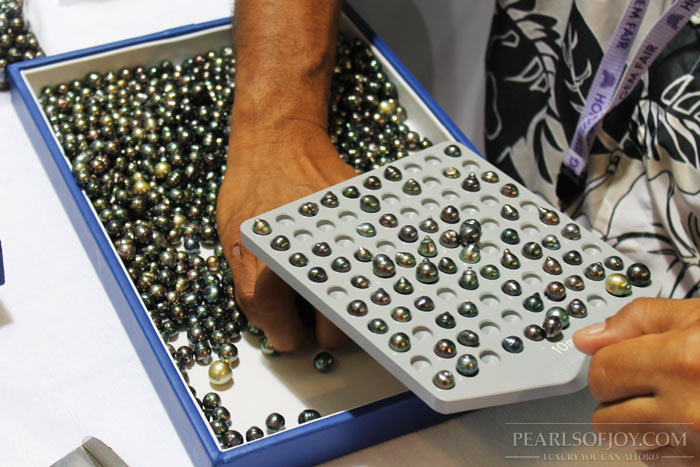 assorted pearl types in one tray