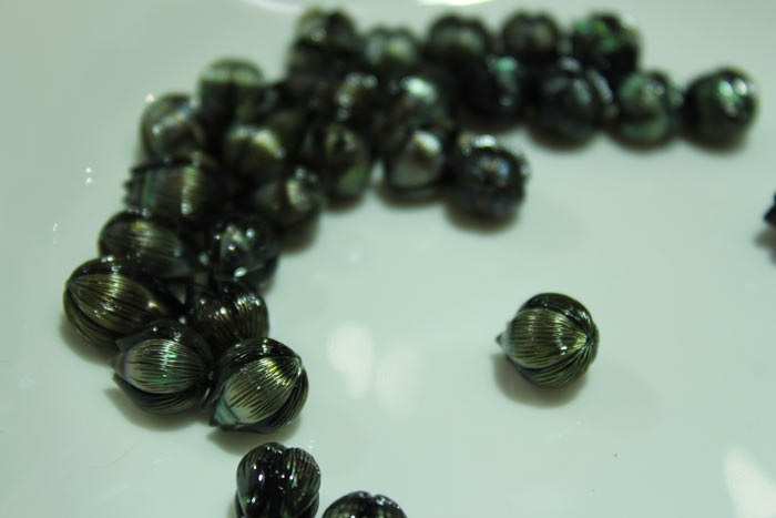 carved black pearls