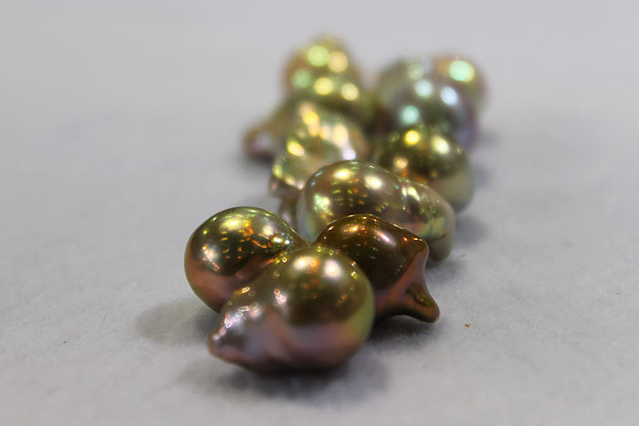 metallic freshwater pearls