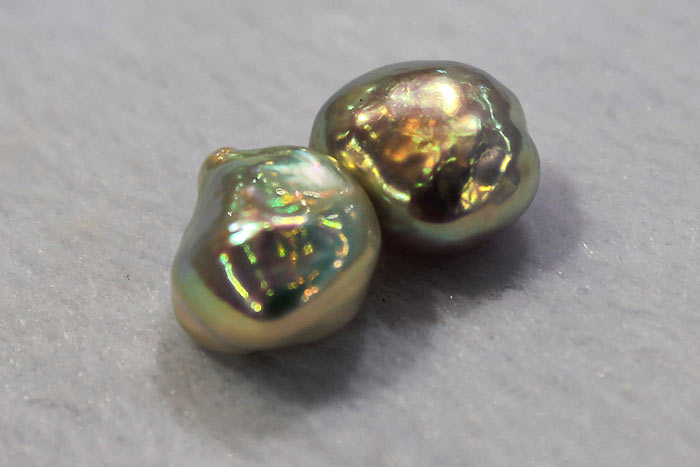 a pair of Free Form Baroque Freshwater Pearls