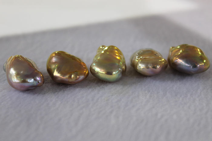 metallic pearls in a different light and angle
