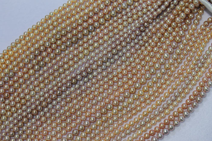 strands of pearls in different colors