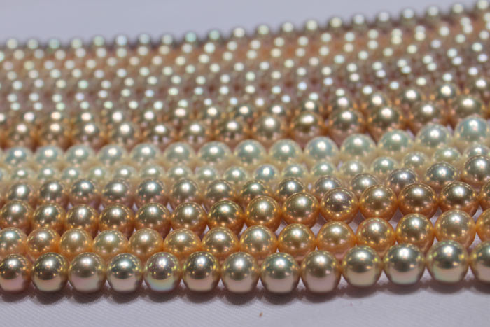 strands of pearls in different colors