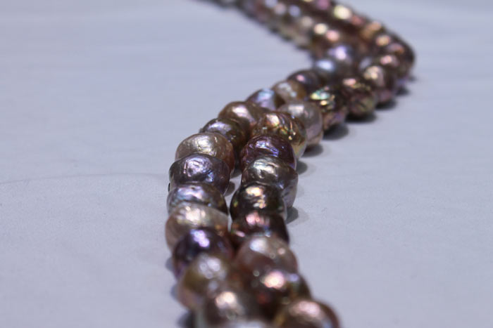 closer view of the dark pearls