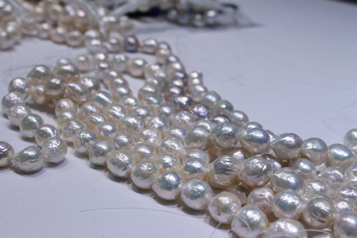 rows of beautiful white pearls