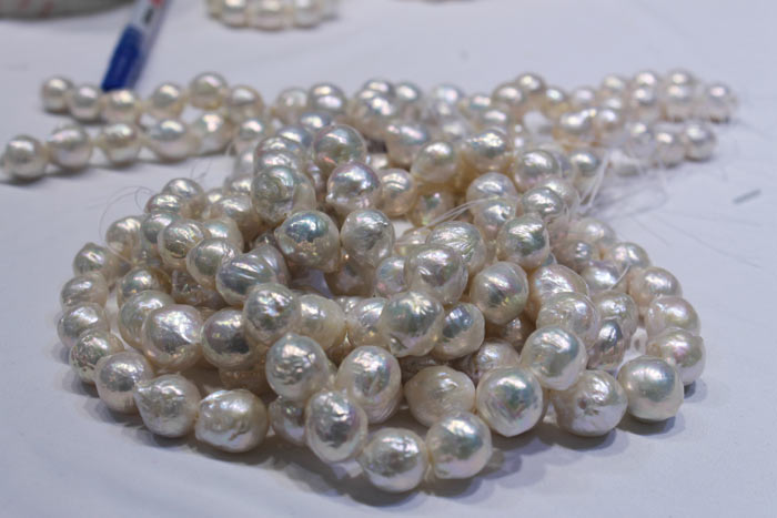 a pile of big, white pearls