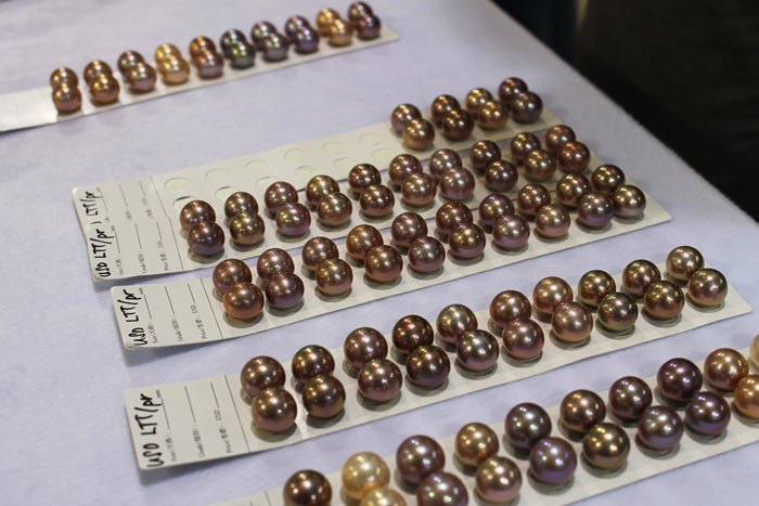 rows of matched Edison pearls