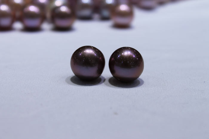 purple pair of Edison pearls